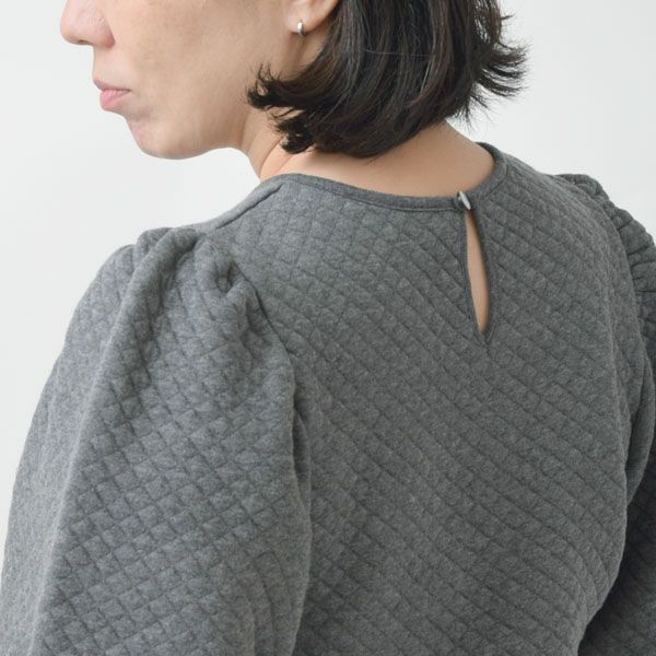 オーガニックコットン キルティング ペプラムトップス