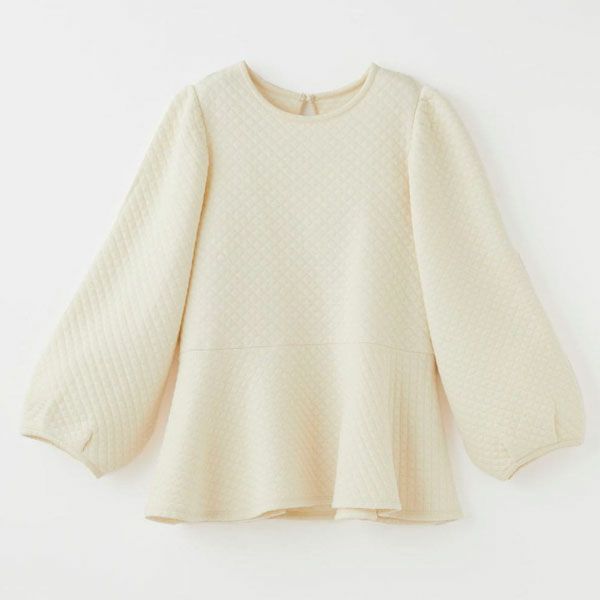 オーガニックコットン キルティング ペプラムトップス