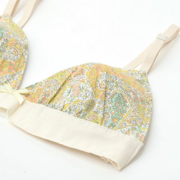 オーガニックコットン リバティプリント ペイズリー ブラ