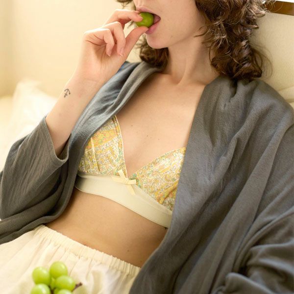 オーガニックコットン リバティプリント ペイズリー ブラ