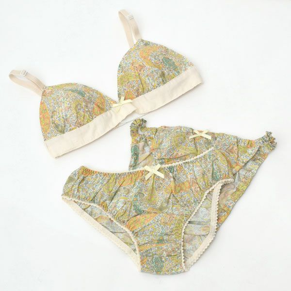 オーガニックコットン リバティプリント ペイズリー ブラ