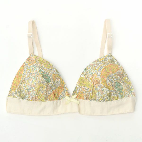 オーガニックコットン リバティプリント ペイズリー ブラ