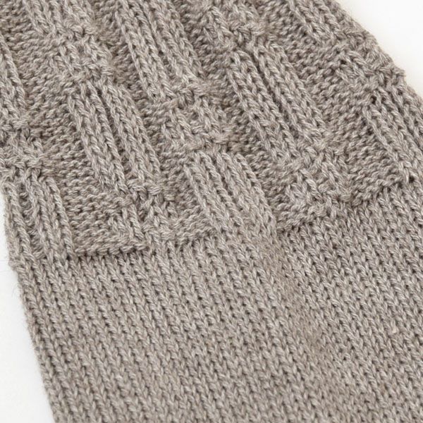 オーガニックコットン＆ヤク フォレストグレイタック編みソックス