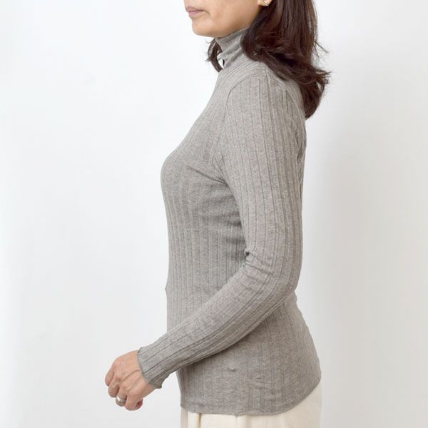 オーガニックコットン＆ヤク フォレストグレイ タートルプルオーバー