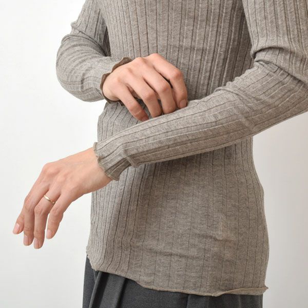 オーガニックコットン＆ヤク フォレストグレイ タートルプルオーバー