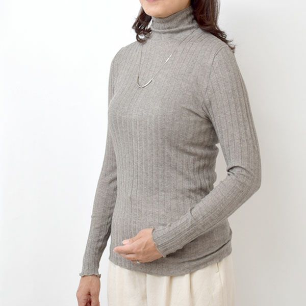 オーガニックコットン＆ヤク フォレストグレイ タートルプルオーバー