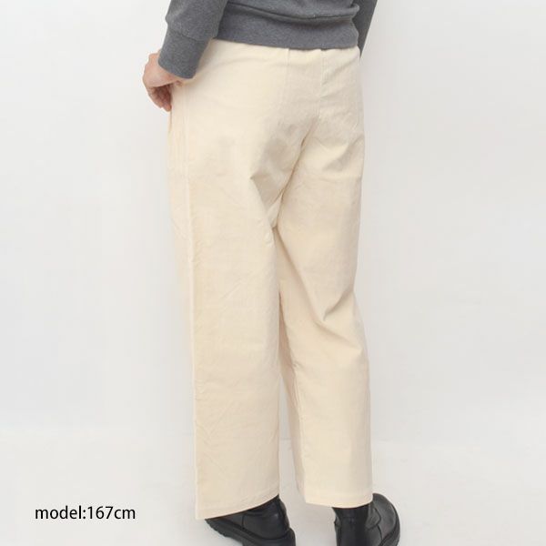 オーガニックコットン ストレッチ ノンコール タックパンツ