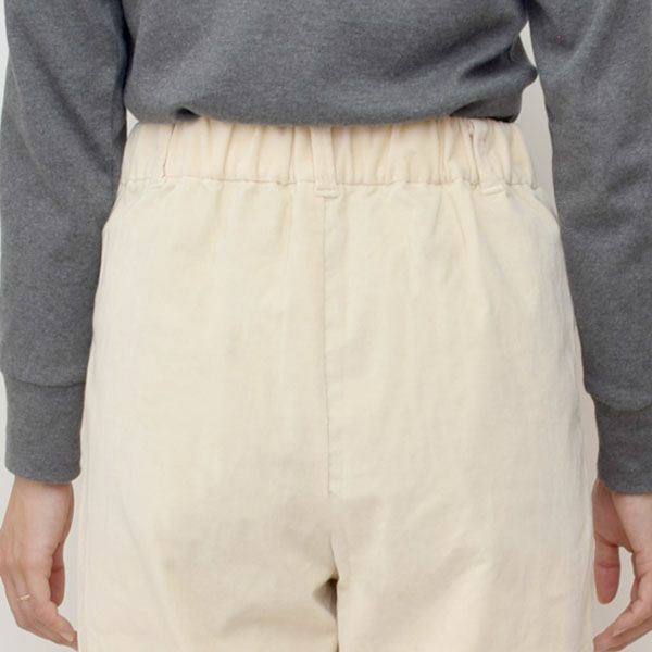 オーガニックコットン ストレッチ ノンコール タックパンツ