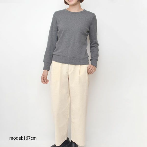 オーガニックコットン ストレッチ ノンコール タックパンツ