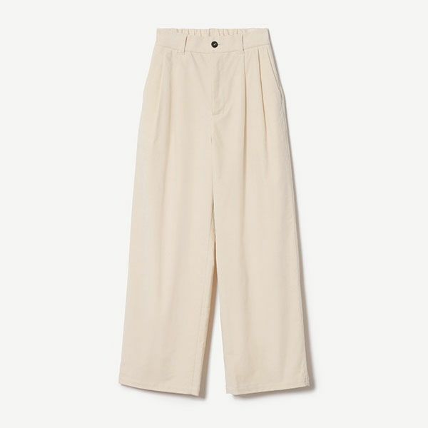 オーガニックコットン ストレッチ ノンコール タックパンツ