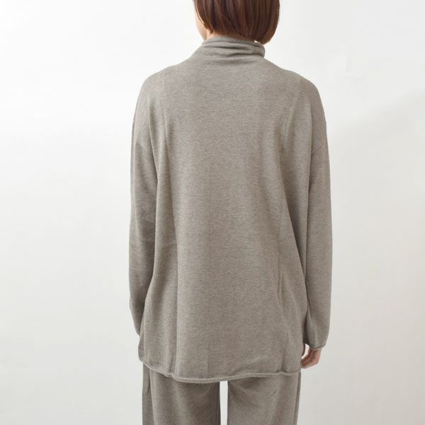 オーガニックコットン＆ヤク フォレストグレイ ニットタートルプルオーバー