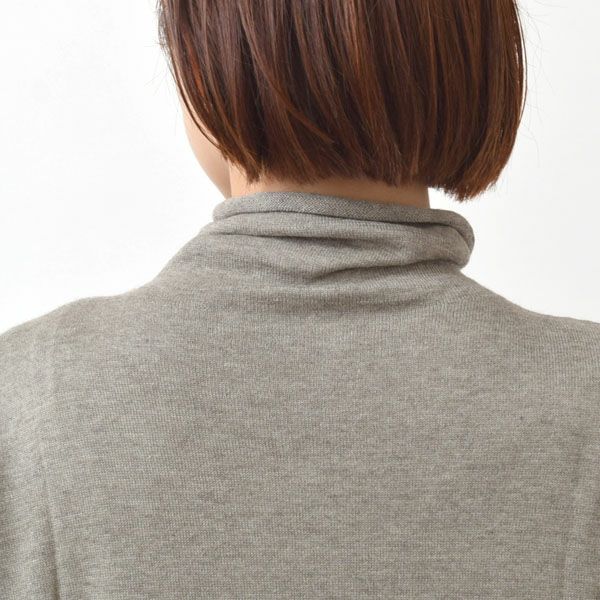 オーガニックコットン＆ヤク フォレストグレイ ニットタートルプルオーバー