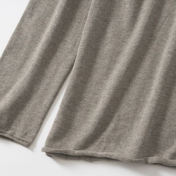 オーガニックコットン＆ヤク フォレストグレイ ニットタートルプルオーバー