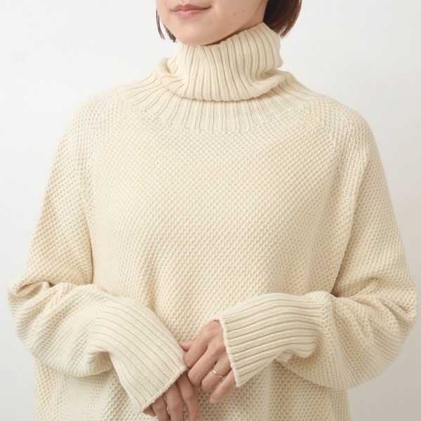 オーガニックコットン 鹿の子 ビッグタートルセーター