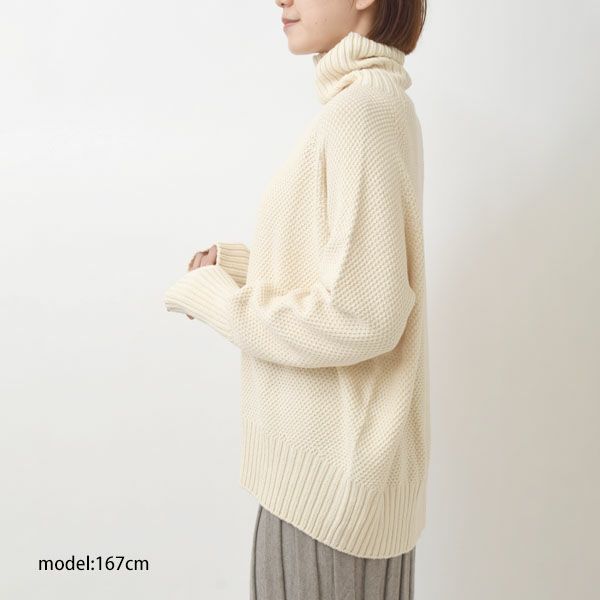 オーガニックコットン 鹿の子 ビッグタートルセーター