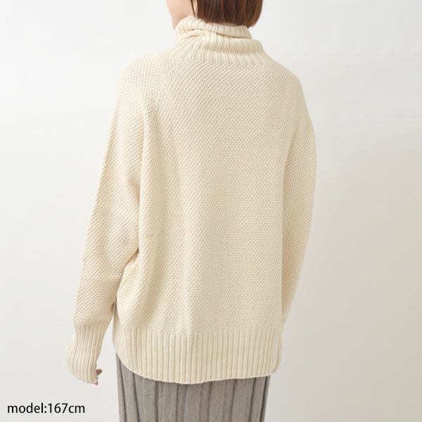 オーガニックコットン 鹿の子 ビッグタートルセーター