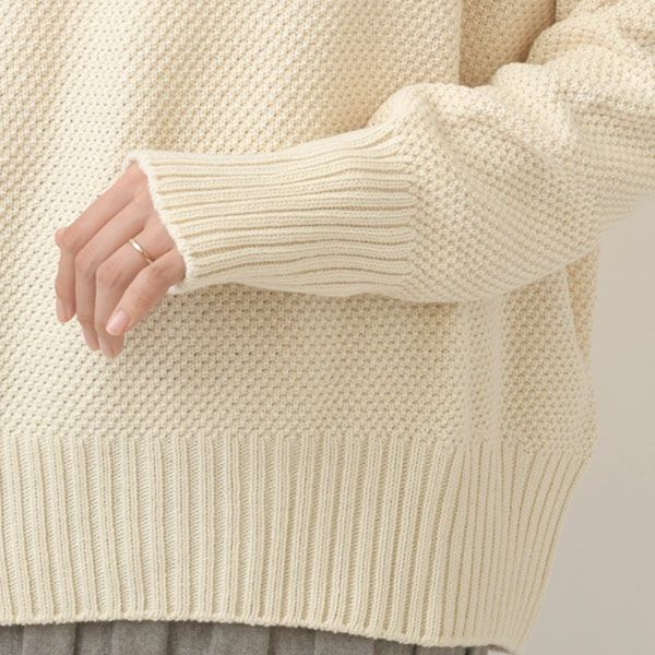 オーガニックコットン 鹿の子 ビッグタートルセーター