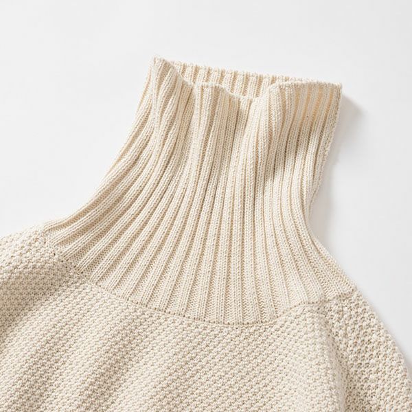 オーガニックコットン 鹿の子 ビッグタートルセーター