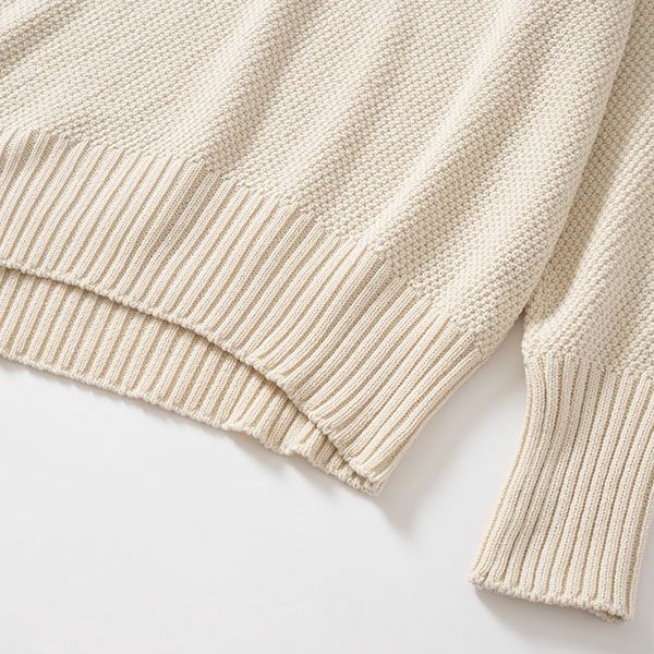 オーガニックコットン 鹿の子 ビッグタートルセーター