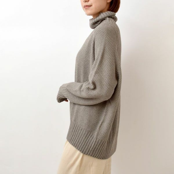 オーガニックコットン＆ヤク フォレストグレイ 鹿の子 ビッグタートル