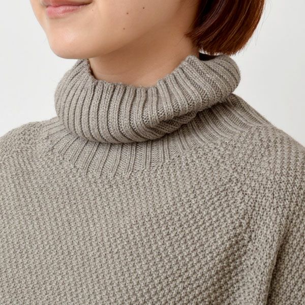 オーガニックコットン＆ヤク フォレストグレイ 鹿の子 ビッグタートル