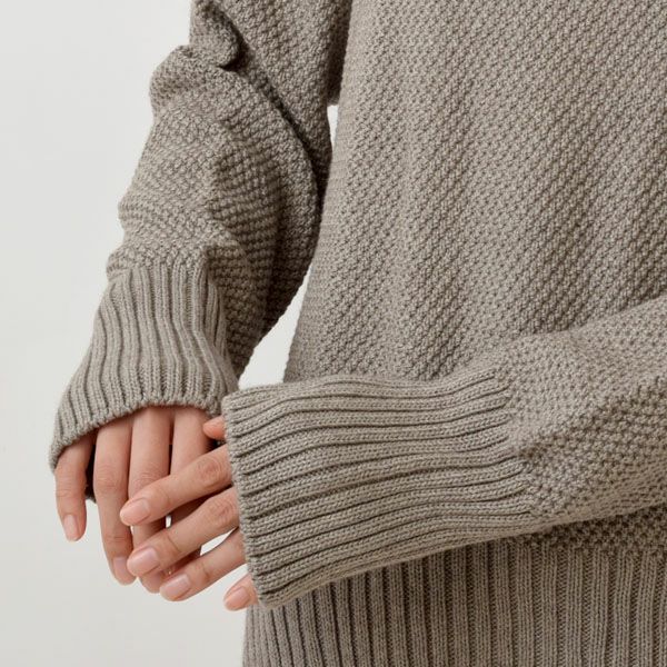 オーガニックコットン＆ヤク フォレストグレイ 鹿の子 ビッグタートル