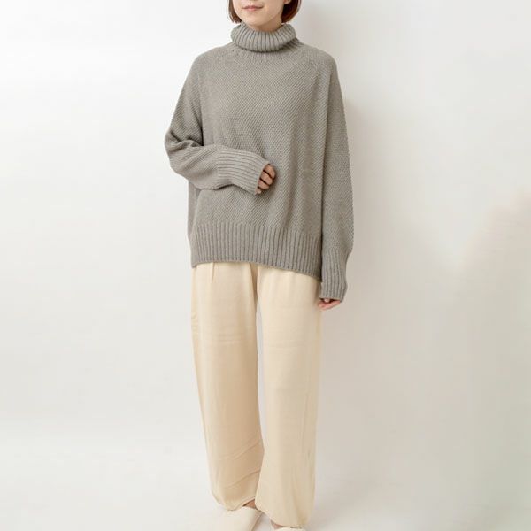 オーガニックコットン＆ヤク フォレストグレイ 鹿の子 ビッグタートル