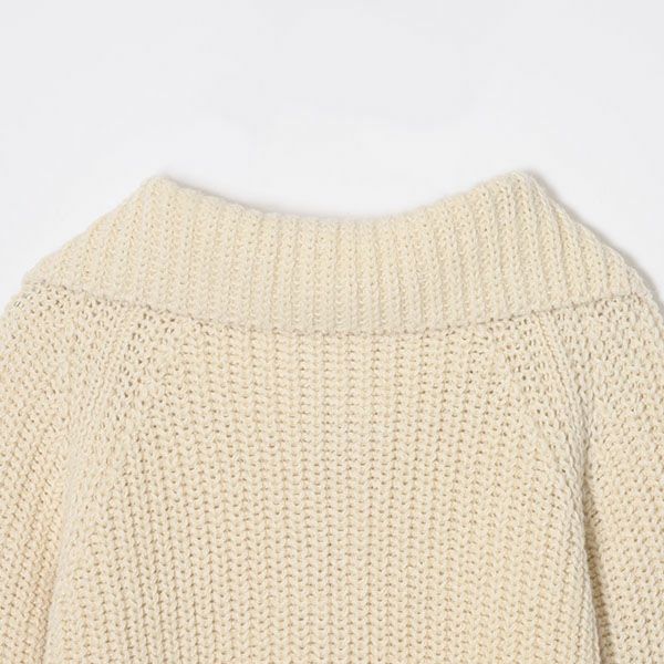 オーガニックコットン＆ウール ニットジップアップカーデ