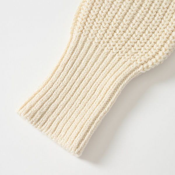 オーガニックコットン＆ウール ニットジップアップカーデ