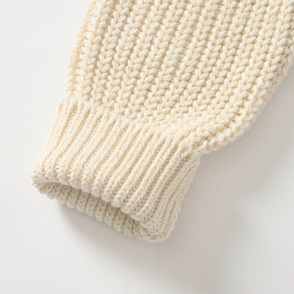 オーガニックコットン＆ウール ニットジップアップカーデ