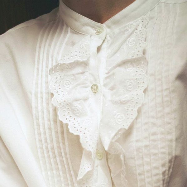 オーガニックコットン クラシックローズ レースワンピース