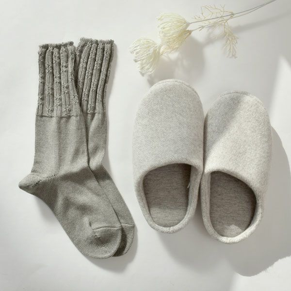 オーガニックコットン&ヤク マーブル ルームシューズ