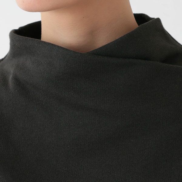 オーガニックコットン 裏起毛 フォールデッドネックトップ