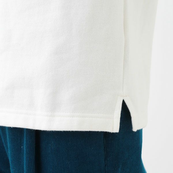 オーガニックコットン 裏起毛 フォールデッドネックトップ