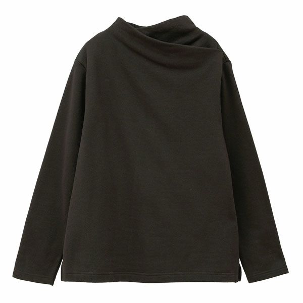 オーガニックコットン 裏起毛 フォールデッドネックトップ