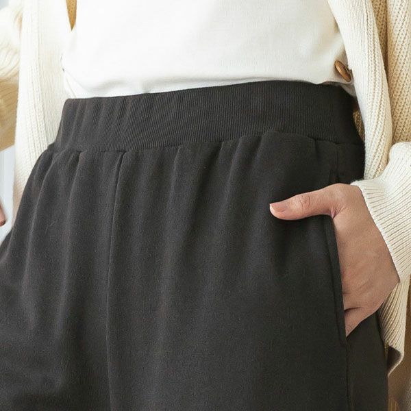 オーガニックコットン 裏起毛 フレアパンツ