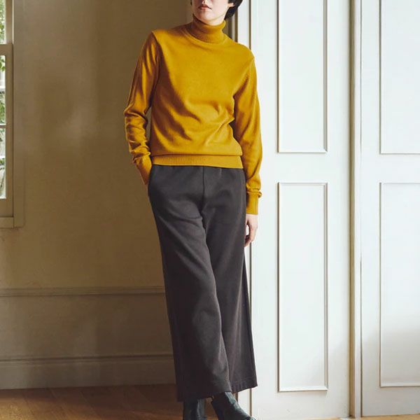 オーガニックコットン 裏起毛 フレアパンツ