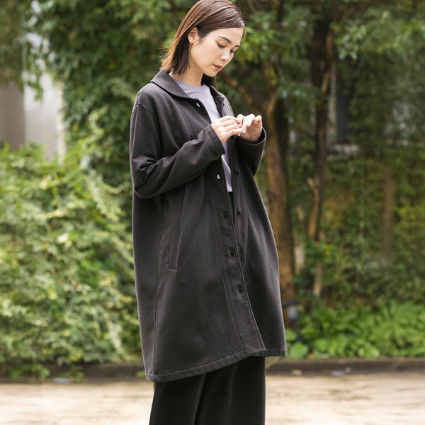 オーガニックコットン 裏起毛 ラウンドカラーコート