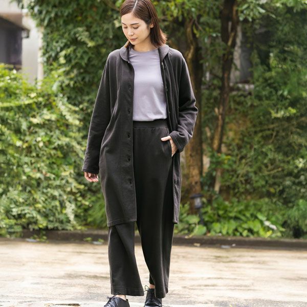 オーガニックコットン 裏起毛 ラウンドカラーコート