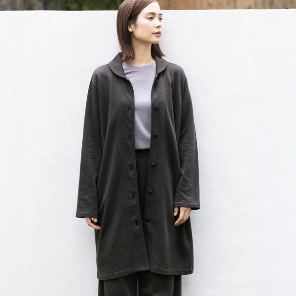 オーガニックコットン 裏起毛 ラウンドカラーコート