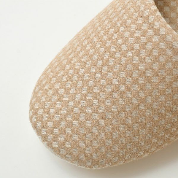 オーガニックコットン ダイヤ柄スリッパ