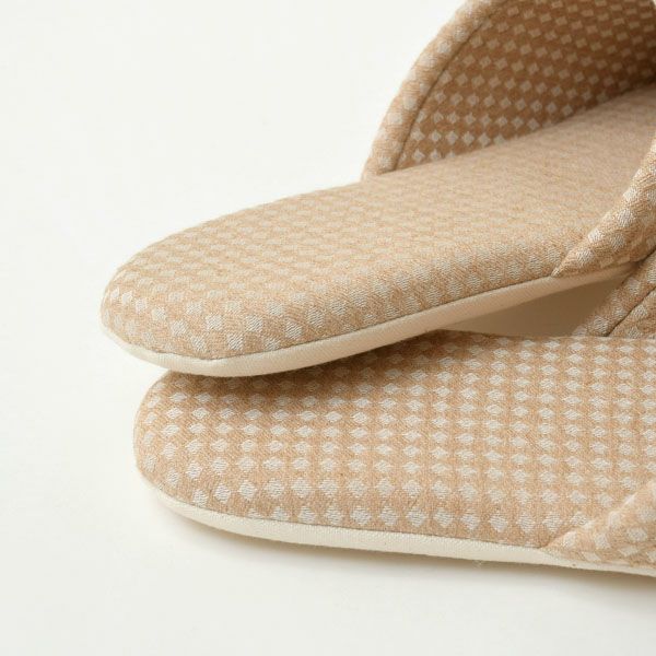 オーガニックコットン ダイヤ柄スリッパ