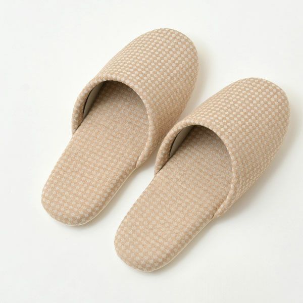 オーガニックコットン ダイヤ柄スリッパ