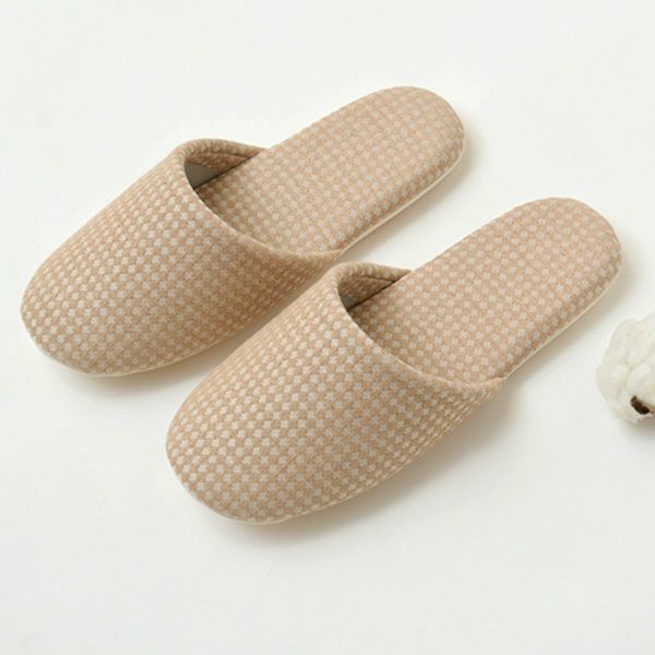 オーガニックコットン ダイヤ柄スリッパ