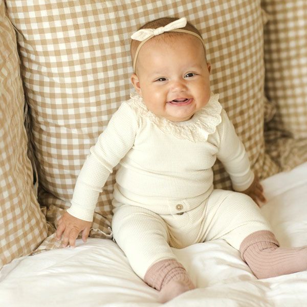 オーガニックコットン ベビー ラッフルカラーボディ