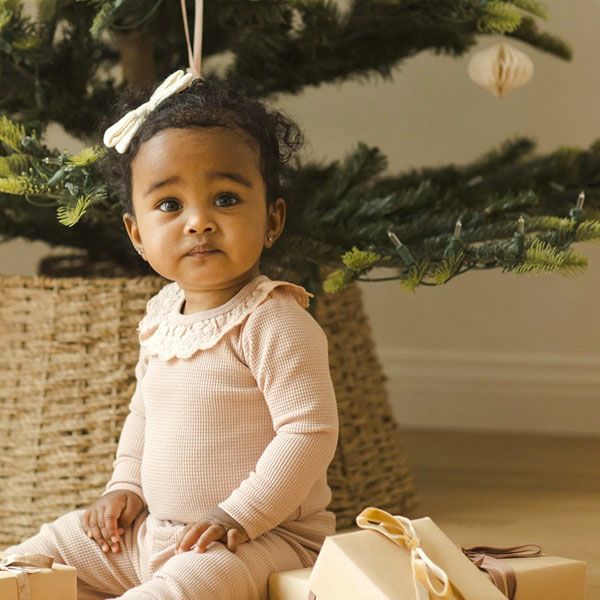 オーガニックコットン ベビー ラッフルカラーボディ