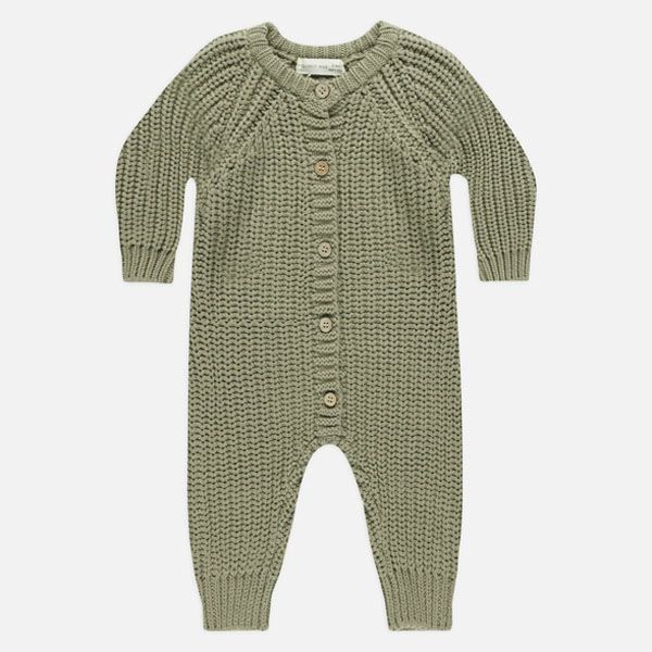 オーガニックコットン ベビー チャンキーニット ジャンプスーツ(長袖)