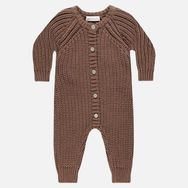 オーガニックコットン ベビー チャンキーニット ジャンプスーツ(長袖)
