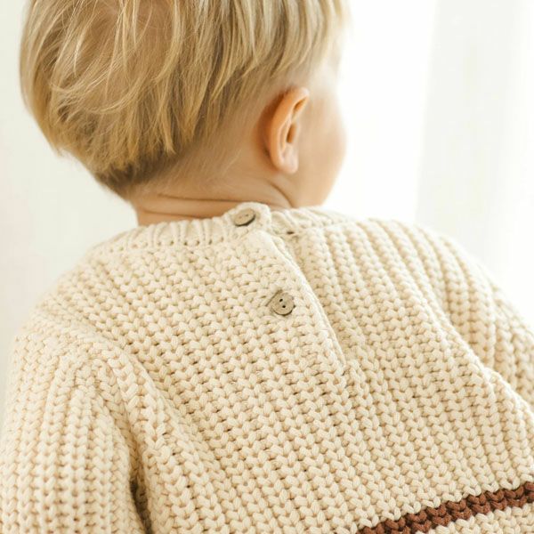 オーガニックコットン ベビー 畔編みニットセーター