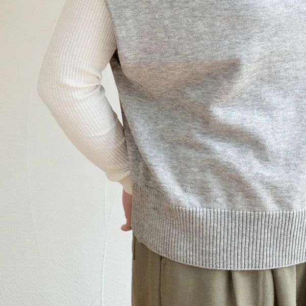 オーガニックコットン＆ヤク モックネックベスト